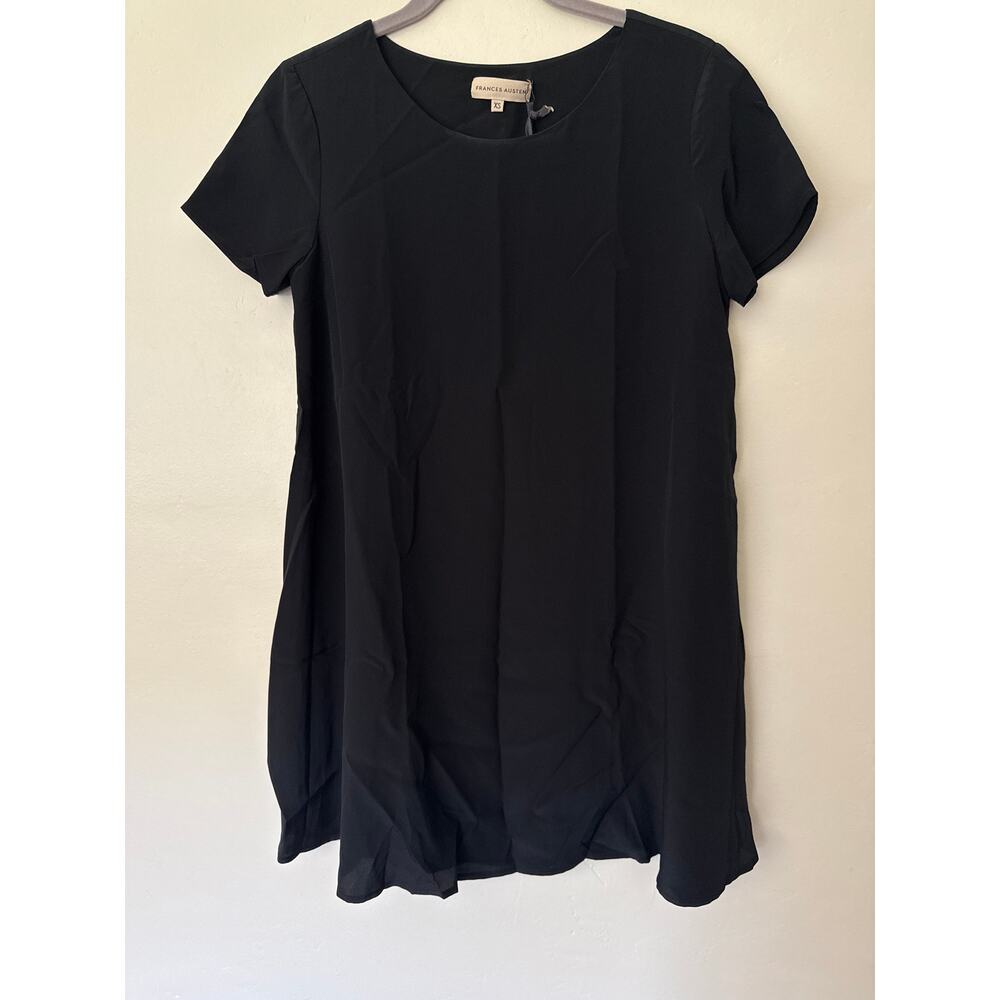 NWT Frances Austen For Now T-shirt dress silk black XS